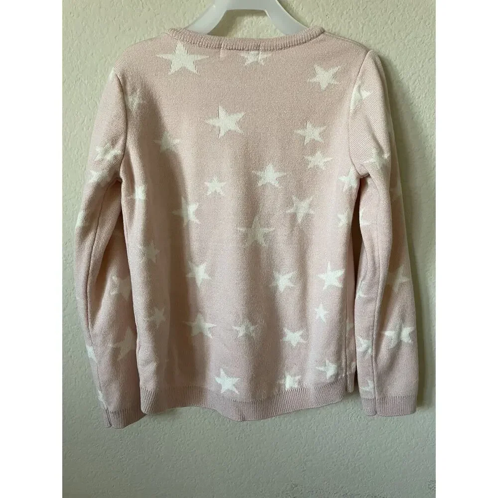 Lot Of 2 H&M Pink Star Sweater Polka Dot Cap Sleeve Blouse Top Size 6-7 6-8